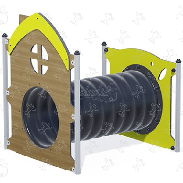 Speelhuisje met tunnel J240® speeltoestellen combinatie spelen diabolo baby afbeelding 3d