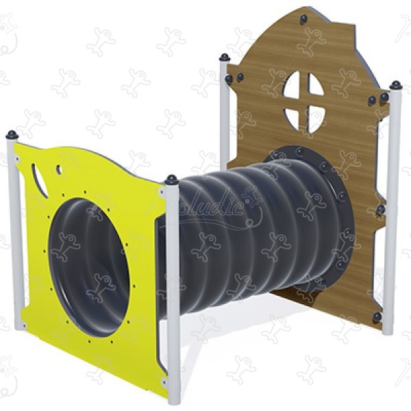 Speelhuisje met tunnel J240® speeltoestellen combinatie spelen diabolo baby afbeelding 3d