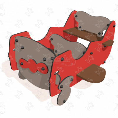 Vliegtuig rood J2612 speeltoestellen gethematiseerde speelcombinaties city afbeelding 3d