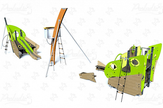 Keo schip J2750-M speeltoestellen gethematiseerde speelcombinaties aquatica afbeelding 3d