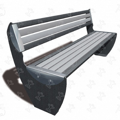 Bank J2871 meubilair meubels, omheiningen en poorten en aanvullende items meubilair (bank, vuilnisbak, afdak) afbeelding 3d