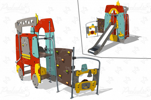 Brandweerwagen J4040 speeltoestellen gethematiseerde speelcombinaties city afbeelding 3d