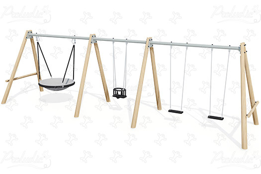 J447-G speeltoestellen duurzaam natuurlijk houten speeltoestellen schommels afbeelding 3d