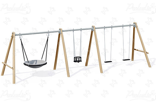 J447-G speeltoestellen duurzaam natuurlijk houten speeltoestellen schommels afbeelding 3d