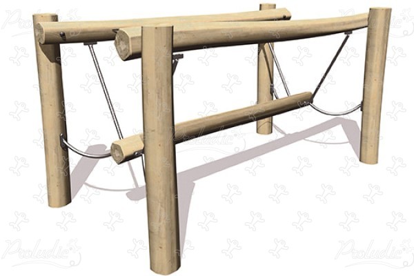 Loopbrug J4901 speeltoestellen duurzaam natuurlijk houten speeltoestellen klim- en evenwichtsparcours afbeelding 3d