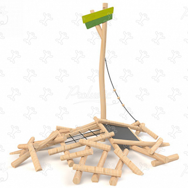 Eiland J49150® speeltoestellen duurzaam natuurlijk houten speeltoestellen klim- en evenwichtsparcours afbeelding 3d