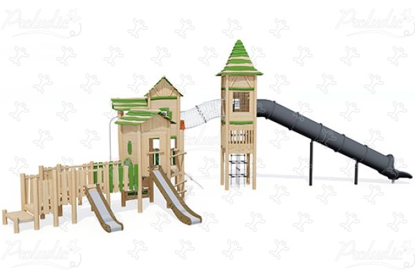 Groen dorp J49212® speeltoestellen combinatie spelen multifunctionele structuren afbeelding 3d