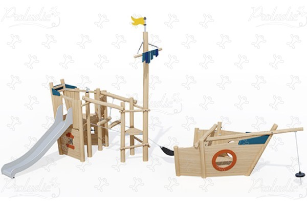 Fregat J49302® speeltoestellen duurzaam natuurlijk houten speeltoestellen boten en maritieme scenes afbeelding 3d