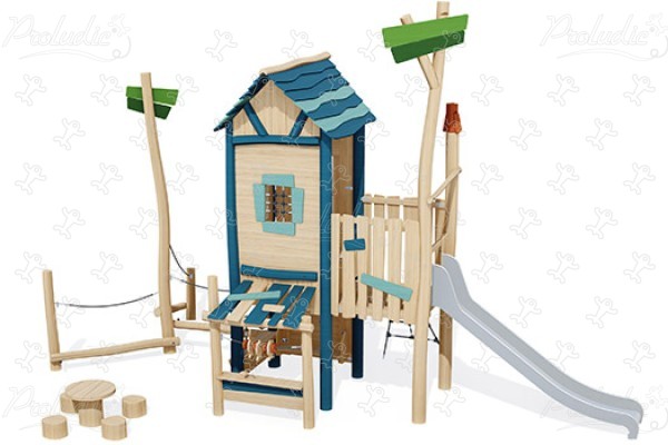 Kleine hut J49305® speeltoestellen combinatie spelen multifunctionele structuren afbeelding 3d