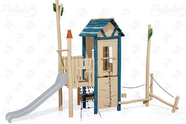 Kleine hut J49305® speeltoestellen combinatie spelen multifunctionele structuren afbeelding 3d