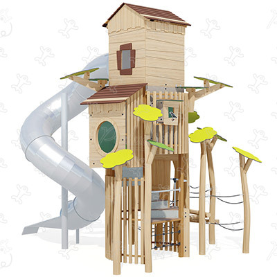 Uitkijk Toren J49417® speeltoestellen combinatie spelen multifunctionele structuren afbeelding 3d