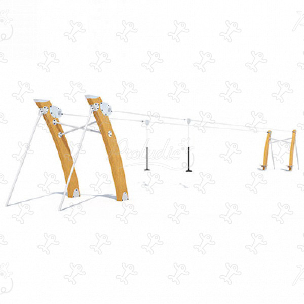 Kabelbaan dubbel natuurlijke helling J520 speeltoestellen dynamische speeltoestellen kabelbanen afbeelding 3d