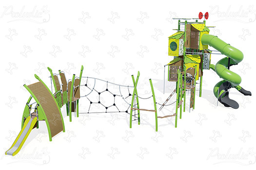 Toren met multifunctionele structuur J56102 speeltoestellen combinatie spelen kanopé afbeelding 3d
