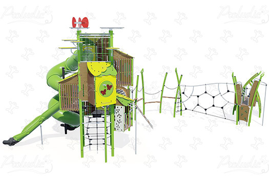 Toren met multifunctionele structuur J56102 speeltoestellen combinatie spelen kanopé afbeelding 3d