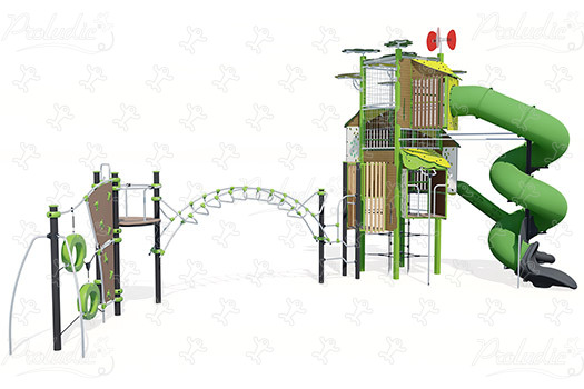 Toren met Ixo-structuur J56104 speeltoestellen combinatie spelen kanopé afbeelding 3d