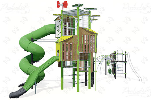 Toren met Ixo-structuur J56104 speeltoestellen combinatie spelen kanopé afbeelding 3d