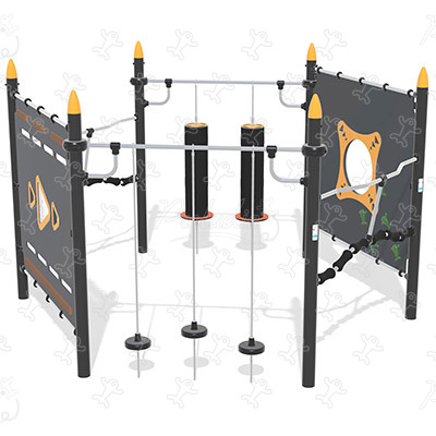 Zeshoekig Ninja parcours J5926® speeltoestellen acti’fun acti’ninja afbeelding 3d