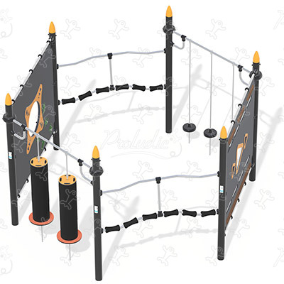 Zeshoekig Ninja parcours J5926® speeltoestellen acti’fun acti’ninja afbeelding 3d