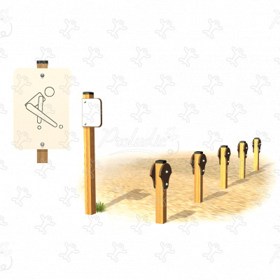 Haasje-over Junior JPS16-J sport en fitness acti’fun houten sportparcours afbeelding 3d