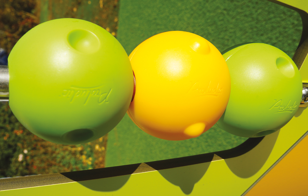 De bollen van het telraam